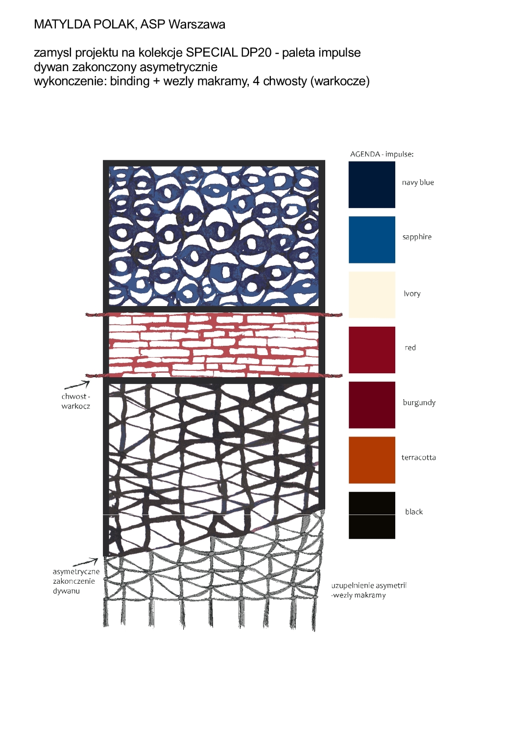 Aneks do dyplomu Matyld Polak, _Projekt dywanu. Dialog z polskim motywem ludowym_, 2020 r