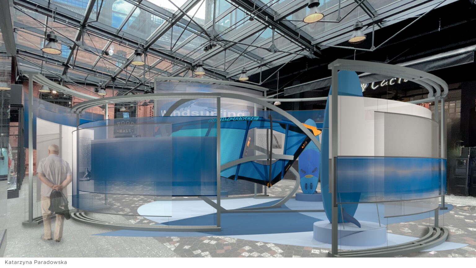 Stoisko promujące windsurfing