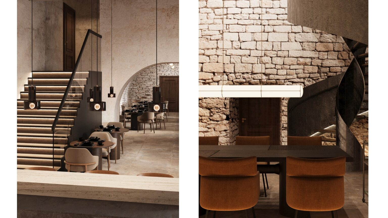 Wizualizacja przedstawia strefę restauracyjną domu kultury, w zamku w Świrzu. Studentka stworzyła koncepcję rewitalizacji zamku, w którym zaproponowała połączenie funkcji muzealnych, edukacyjnych, rekreacyjnych, konferencyjnych oraz gastronomicznych.